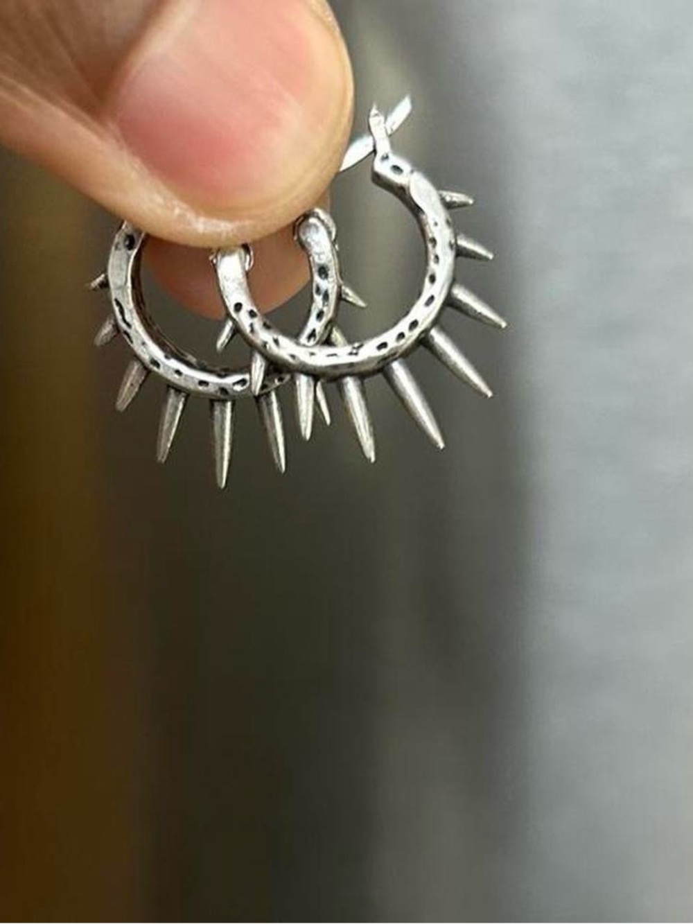 Minimalist Gothic Exaggerated Spike  stud punk  earrings  , emo goth rock